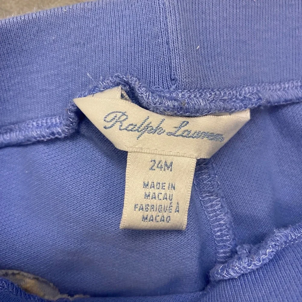 Ralph Lauren Baby‎ Pants 24M Blue Multi Pony Logo Embroidered Joggers